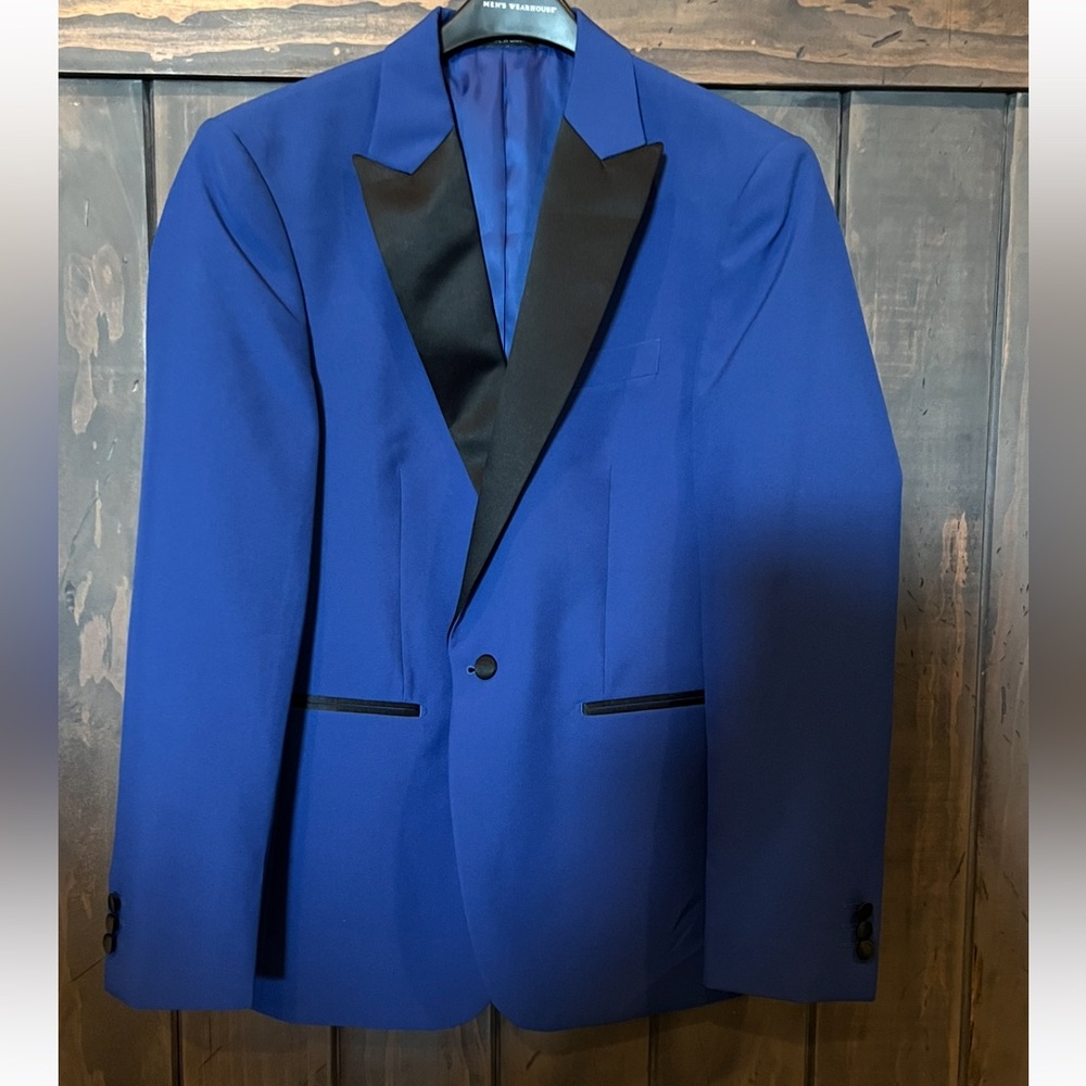 Tux jacket egara 38R slim fit sport coat Blue formal dinner suit jacket - Picture 2 of 6